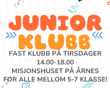 Juniorklubb skrevet i store fargerike bokstaver